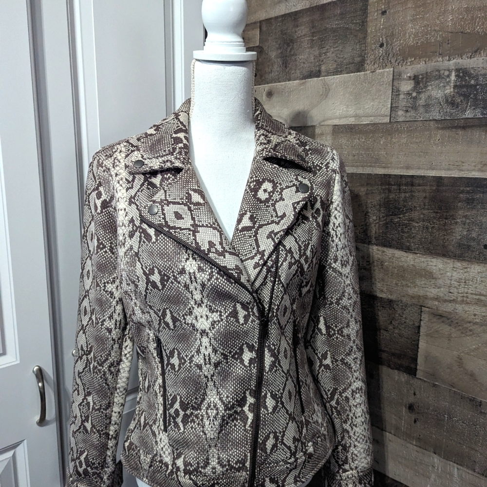Sexy soft suede like snakeskin jacket